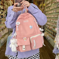 Women Backpack Korean Style Teenage Girls High School Backpacks Rucksack Nylon Student Shoulder Bag Schoolbag 2024 Boys Mochila