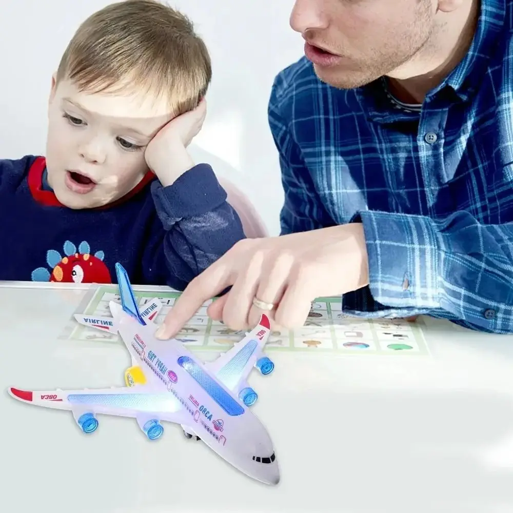 

Gift Music Flash Sound Airplane Toy Educational Automatic Rotation Airplane Model Light Effects Aircraft Toys Children