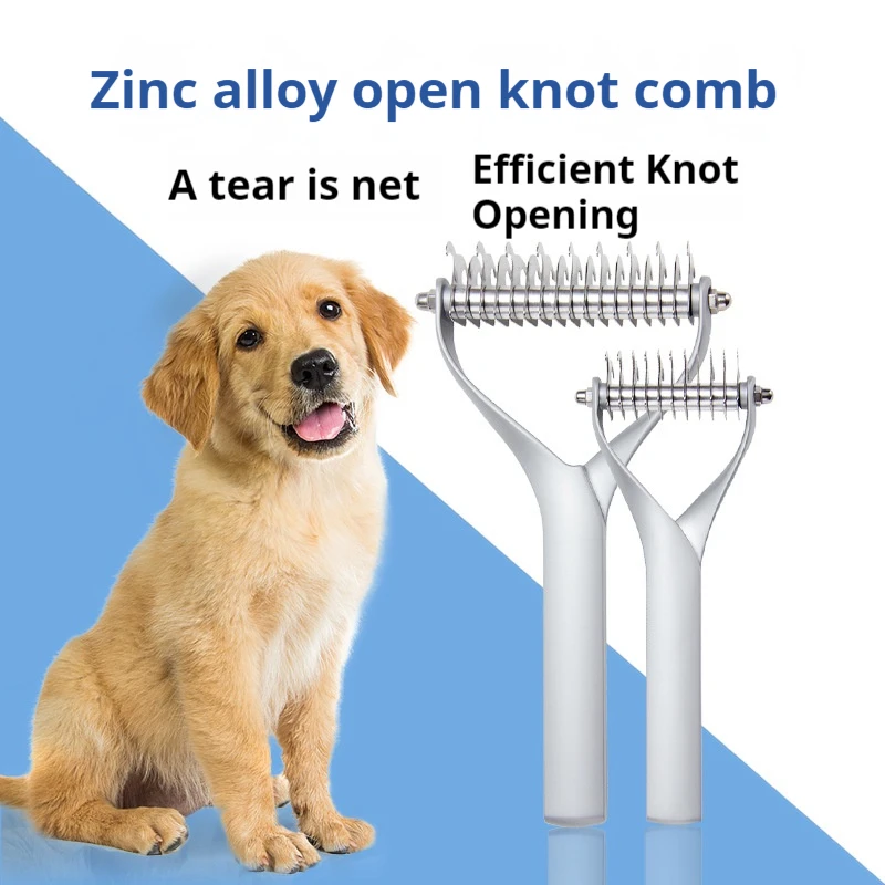 

Pet Dog Knotted Comb, Double-Sided Hair Removal Comb, Hair Removal Comb, Zinc Alloy Material, Pet Supplies, Dog And Cat Comb