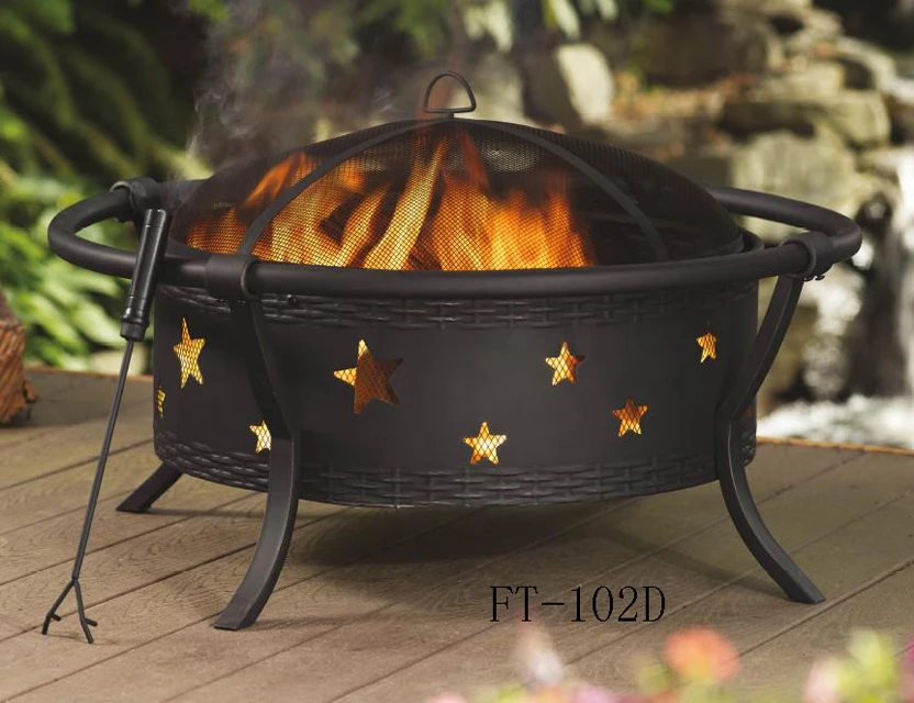 Factory supply outdoor 36 inch fire pit garden bonfire steel fire pit with customized pattern