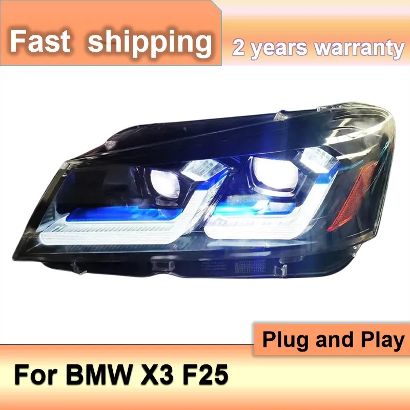 Car Accessories for BMW X3 F25 Headlamp 2010-2013 X3 Headlight DRL Turn Signal High Beam Projector Lens