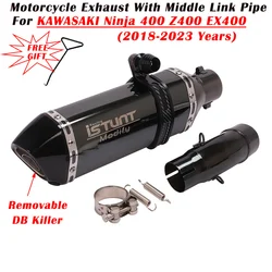 Slip On For KAWASAKI Ninja 400 EX400 Z400 2018 - 2021 2022 2023 Motorcycle Exhaust Escape System Modify Muffler Middle Link Pipe