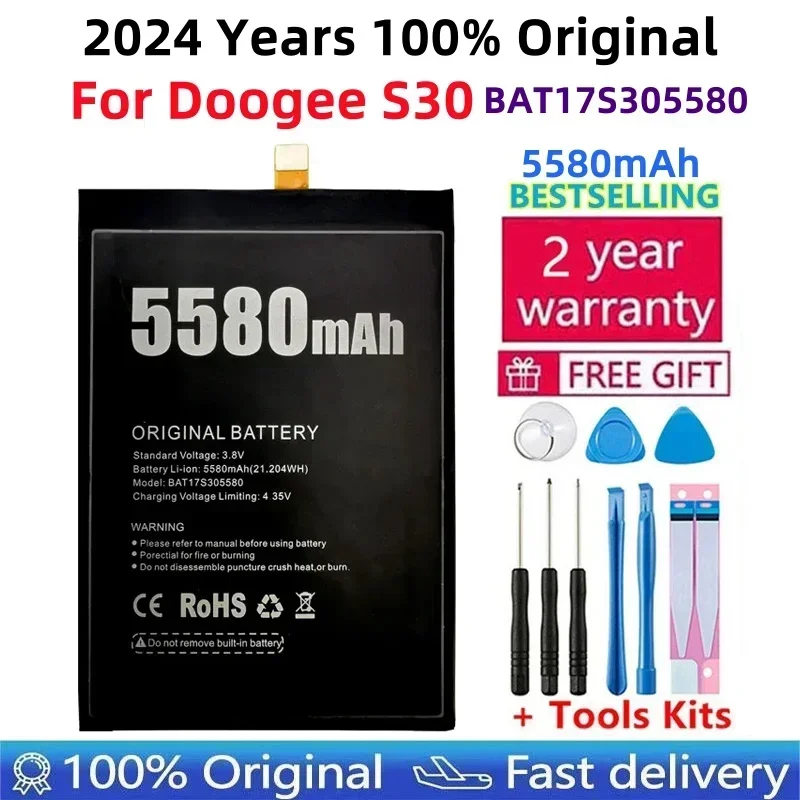 

100% Original Replacement 5580mAh Parts Backup Battery For Doogee S30 S 30 BAT17S305580 Cell Phone Battery Batteries Bateria