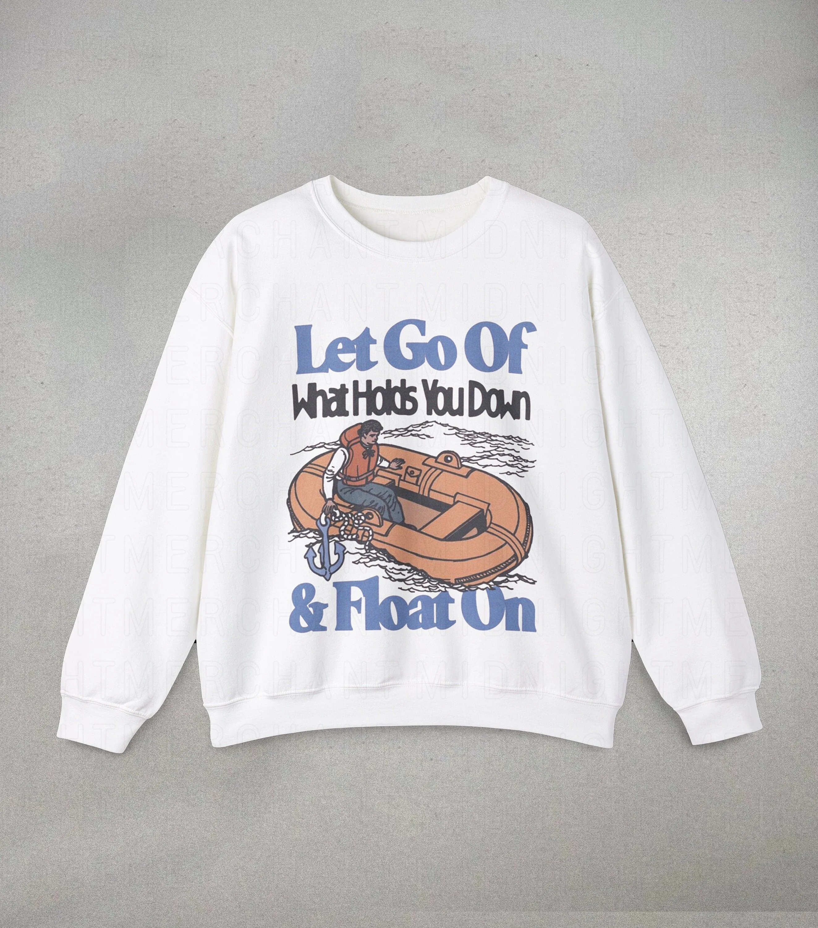 

Autumn Winter Cotton Crew Neck Sweatshirt with Motivational Raft Graphic A Great Choice for Enthusiasts of Positive - Mindset