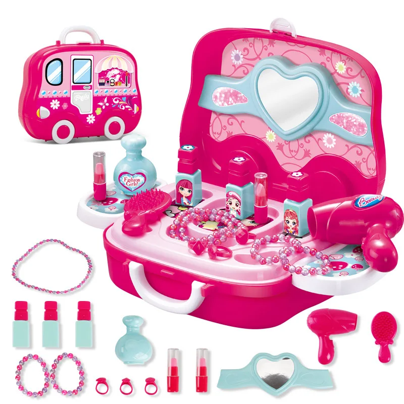Children's Playhouse Toy Series Simulation Kitchen Utensils Dressing Table Suitcase