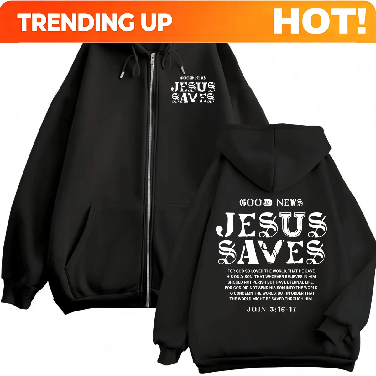 Customization Jesus Christian Bible Verse Print Zipper Hoodies High Quality Fashion Oversized Zip Up Pullovers Men Women Casual