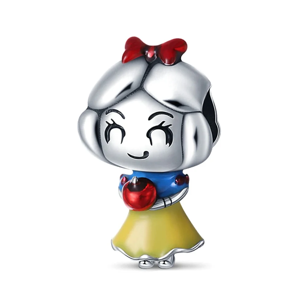 ديزني 925 الفضة سحر الجمال الوحش الأميرة عائشة قلادة فضة الخرزة روز سحر صالح الأصلي الإكسسوارات النساء المجوهرات