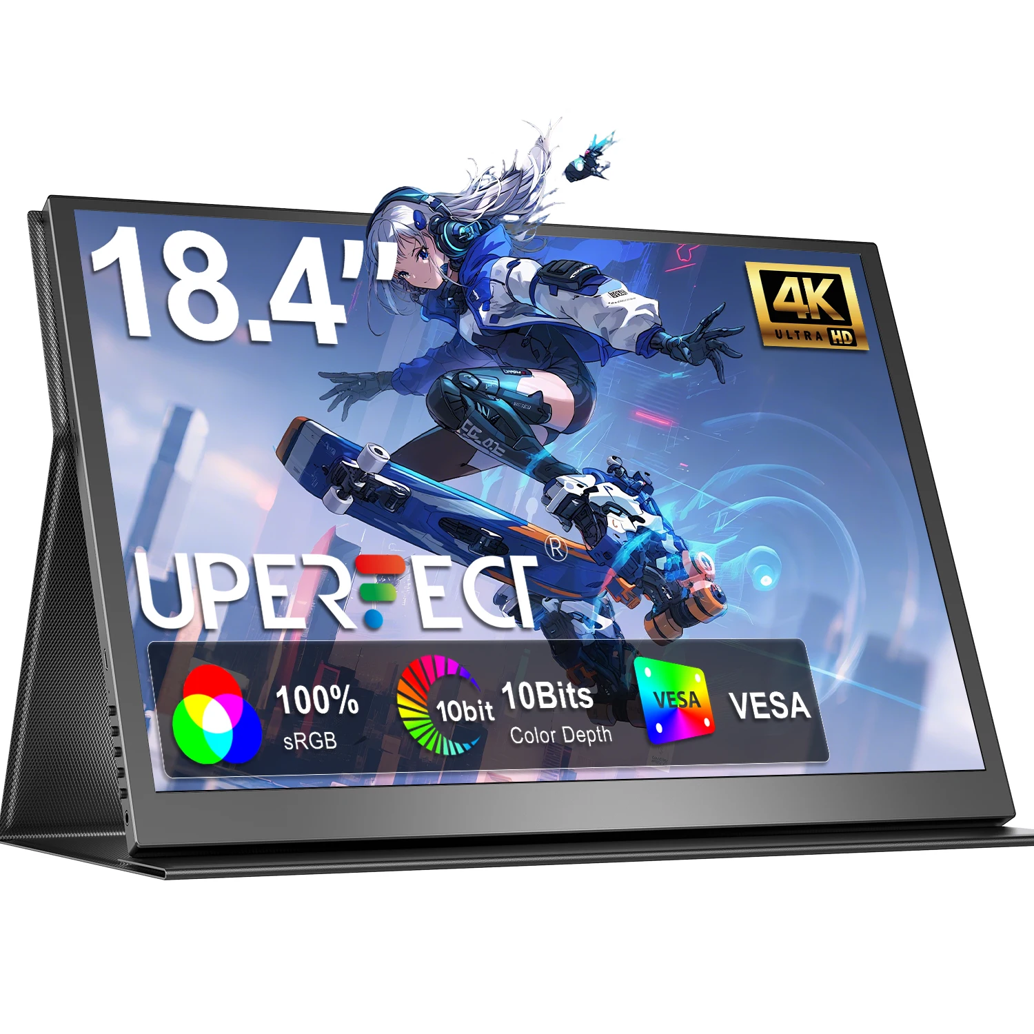 

UPERFECT 4K Portable Monitor 18.4" UHD 3840 x 2160 Laptop Display100% sRGB Large Second Screen With VESA For Phone Game Console