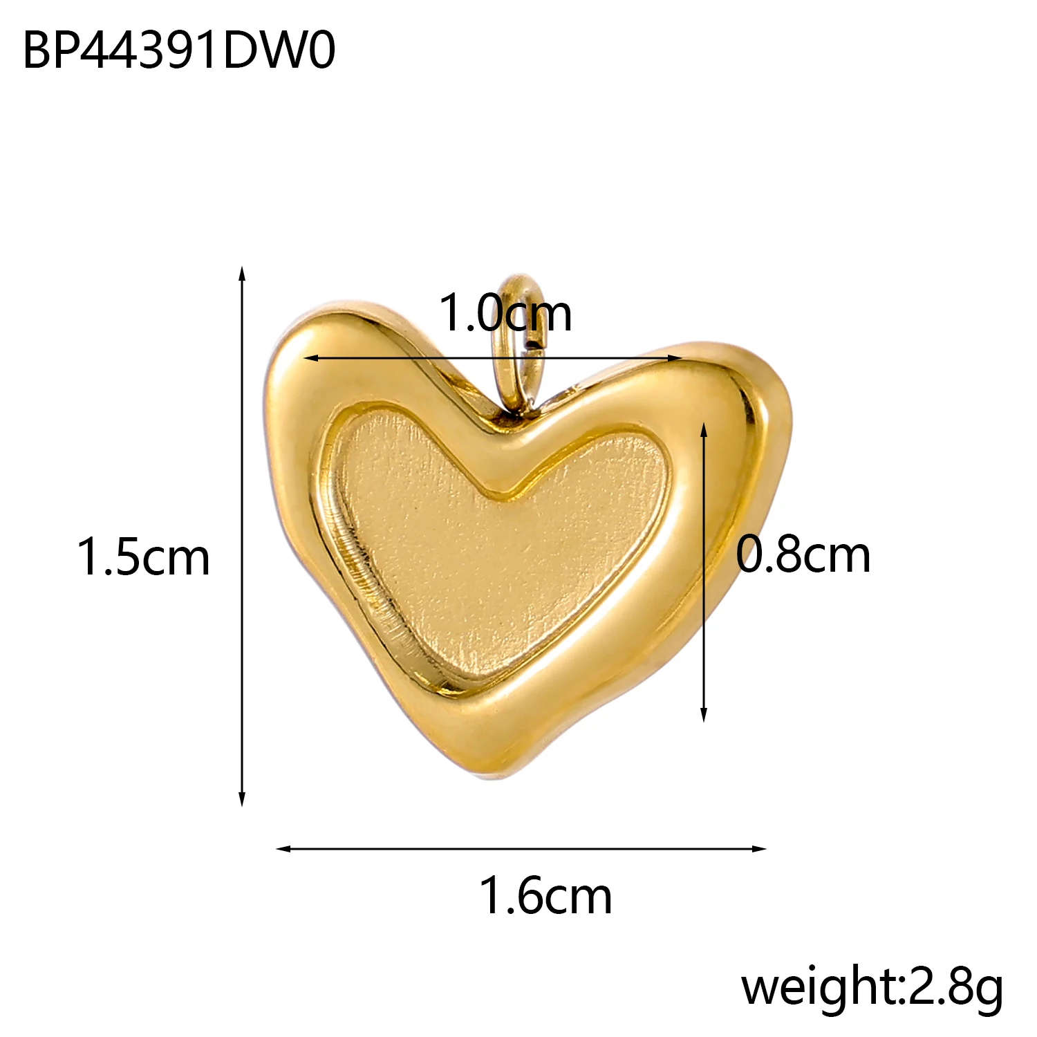 CARLIDANA Colorful 18K Gold Plated Stainless Steel Gold Plated Crystal Heart Love Charms For Jewelry Making Jewelry Pendants