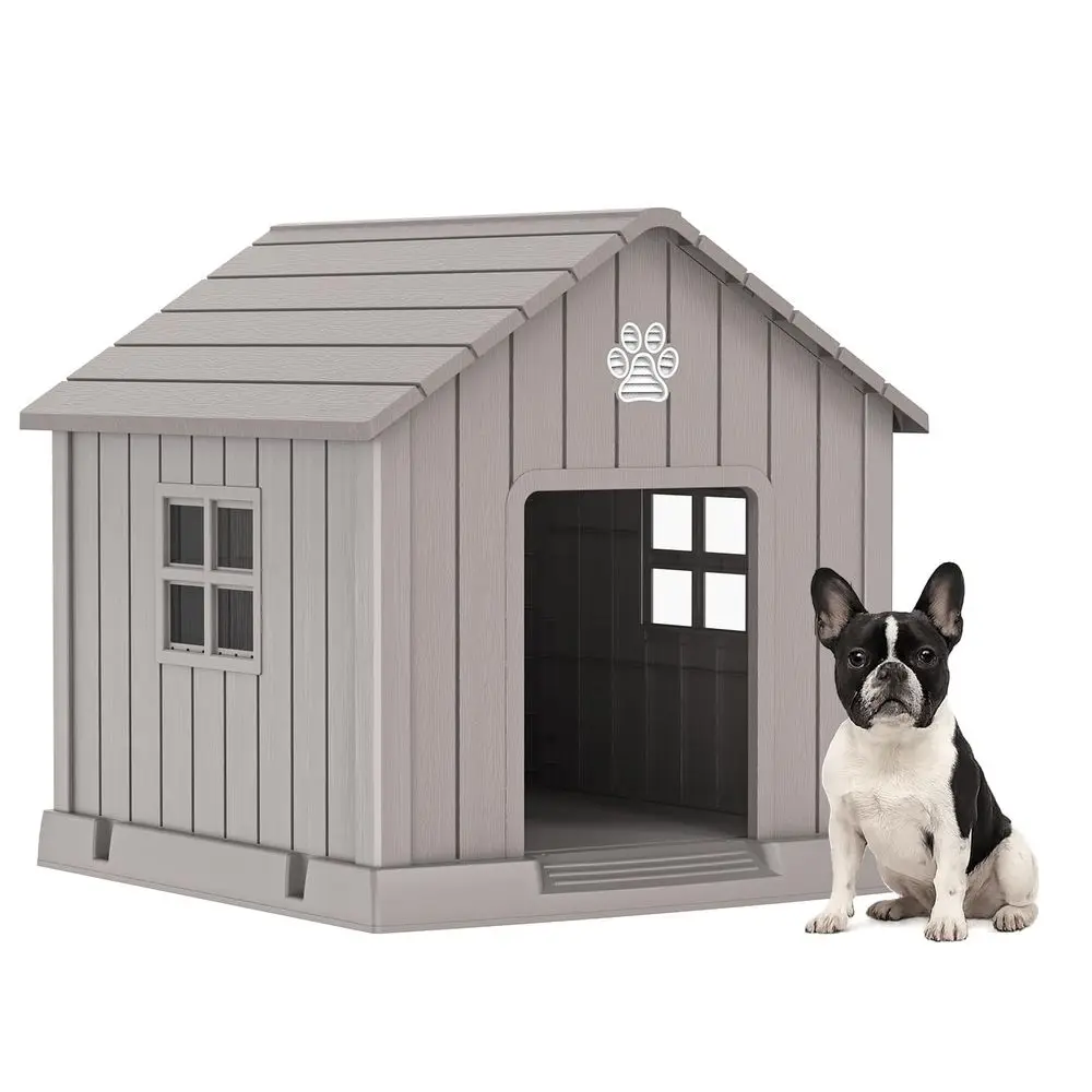 

Dog House Kennel Indoor Outdoor,Peaked Deck Doghouse,Keep Your Dog Dry amp CozyGrey 31.18 33.7 32.52inch
