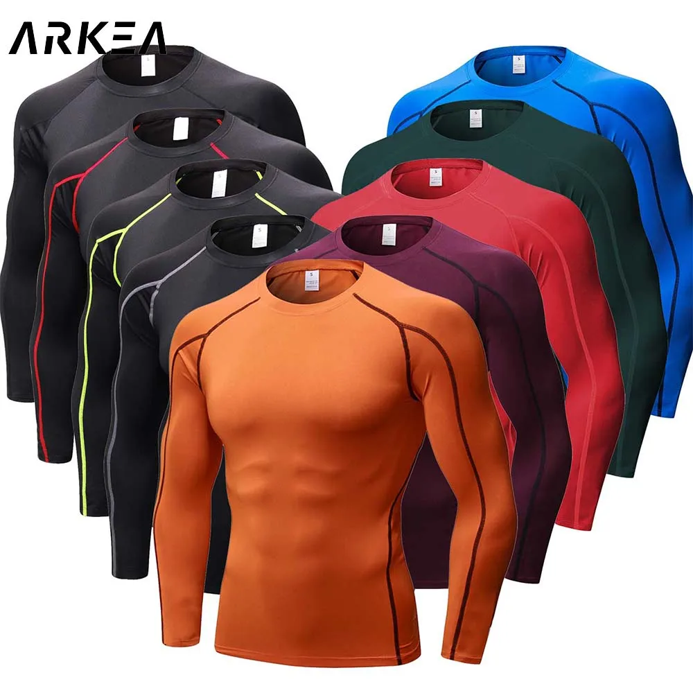 2023 Compression Running T Shirt Fitness Men Tight Long Sleeve Tshirt Training Jogging Shirts Gym Sportswear Quick Dry Tee