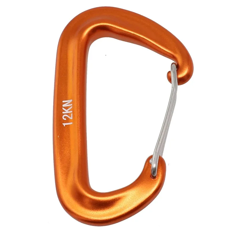 Carabiner D Shape Clip Hook, Portable for Climbing, Snap Clip, Aluminium Backpack Hook, 12kN, 22g, Hot Sale