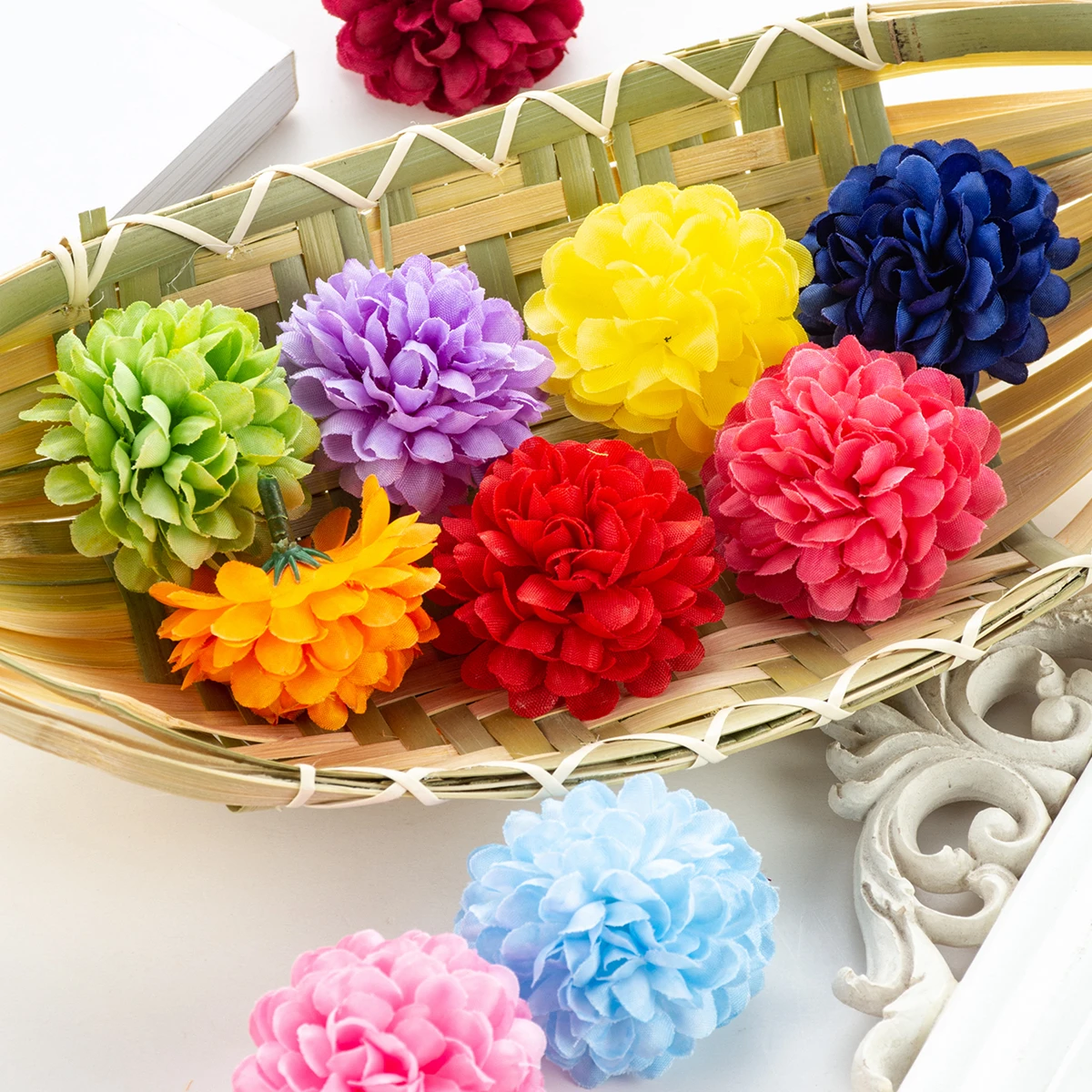 100 pçs flores de hortênsia artificial atacado casamento festa em casa diy caixa decoração do quarto caixa de doces do feriado falso seda scrapbook plantas