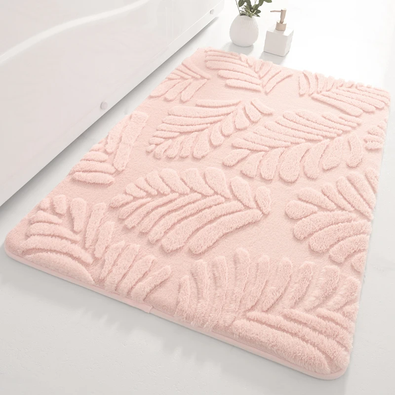 Fresh Green Color Home Bathroom Carpets, Toilet Floor, Antislip Rugs, Doormat, Bath Mat, Fluffy Touch Feeling, 40x60 cm, 50x80cm