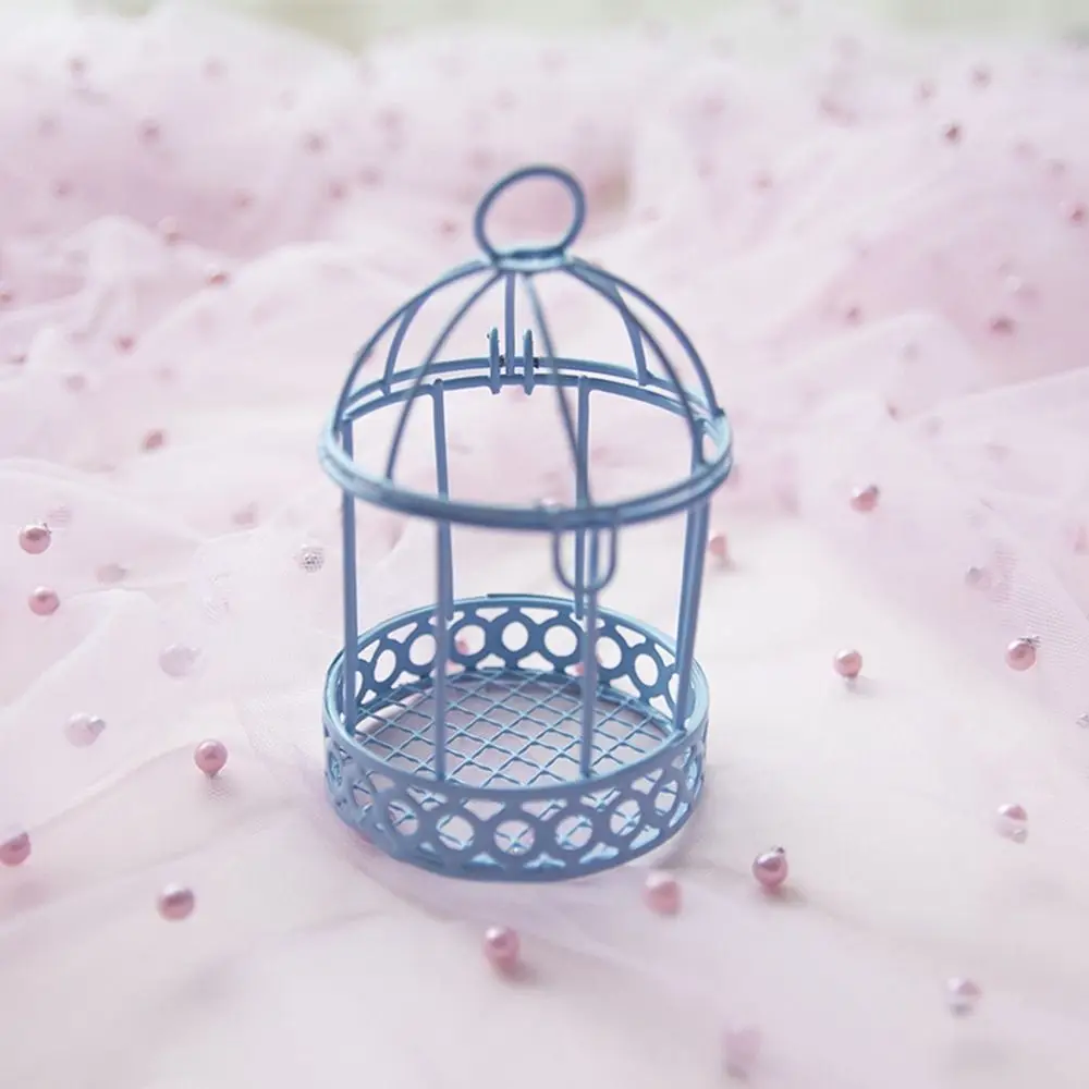 Durable Bird Cage Mini Bird Cage Portable Macaron Bird Cage Storage Box Cute Iron Craft Party Decor