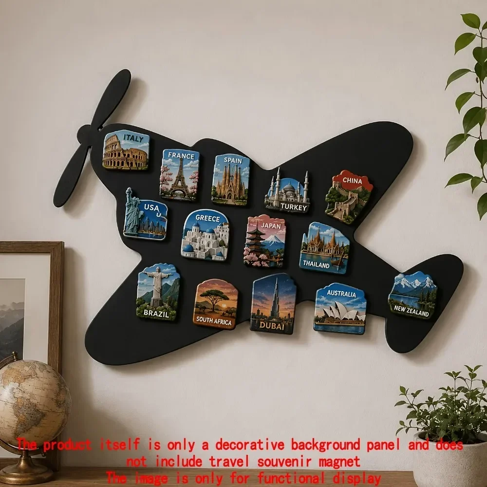 CIFBUY Travel Metal Wall Art Iron Magnet Board Plaque Souvenir Display Home Office Large Announcement Decor Unique Gift