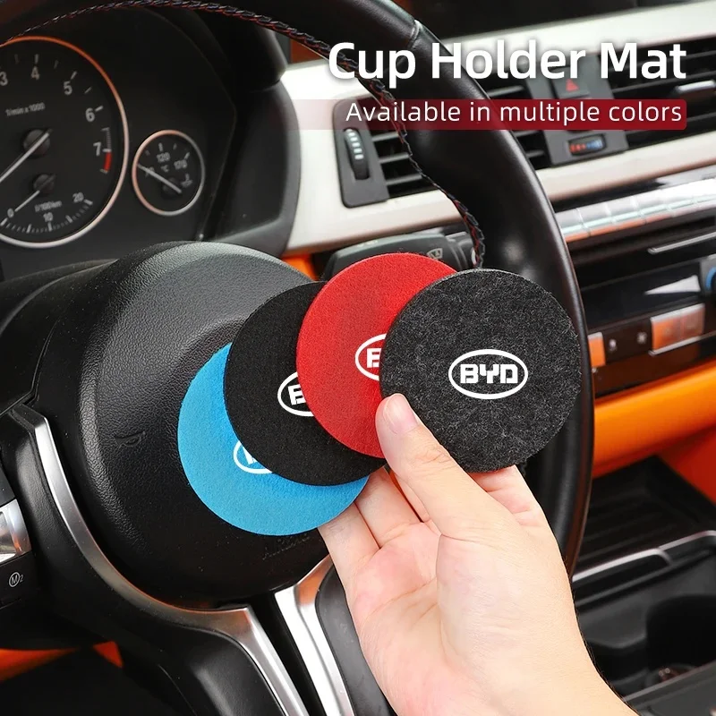 

Felt Car Cup Holder Mat for BYD Seal Dolphin Yuan Plus Seal U Frigate 07 Tang EV Han EV Song Pro Yuan Anti-Slip Auto Accessories