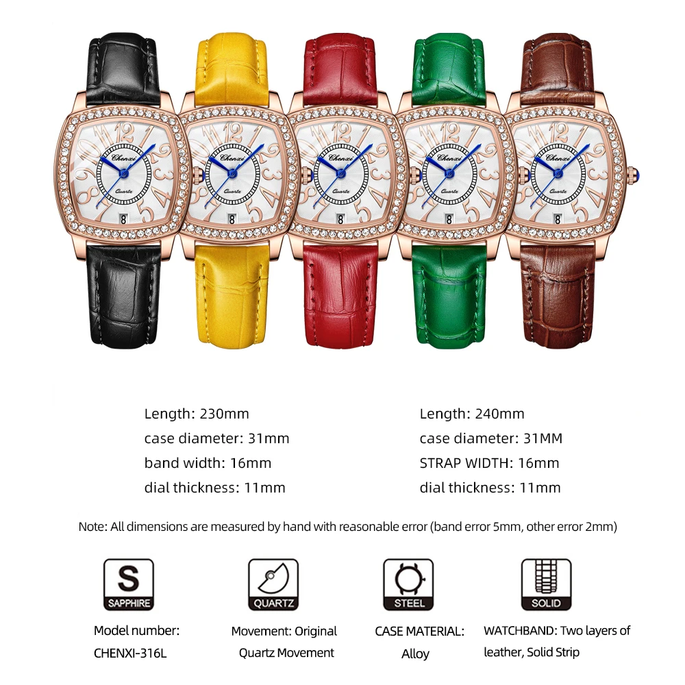 Montre en or rose pour femme, montre-bracelet à quartz, acier inoxydable, étanche, diamant, calendrier, marque supérieure, mode de luxe