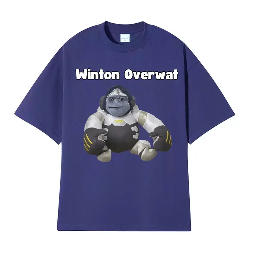 Winton Overwat Meme Funny Gaming T Shirt Summer Harajuku Gothic Oversized T Shirts Men Women Casual Cotton O-Neck Loose T-shirt