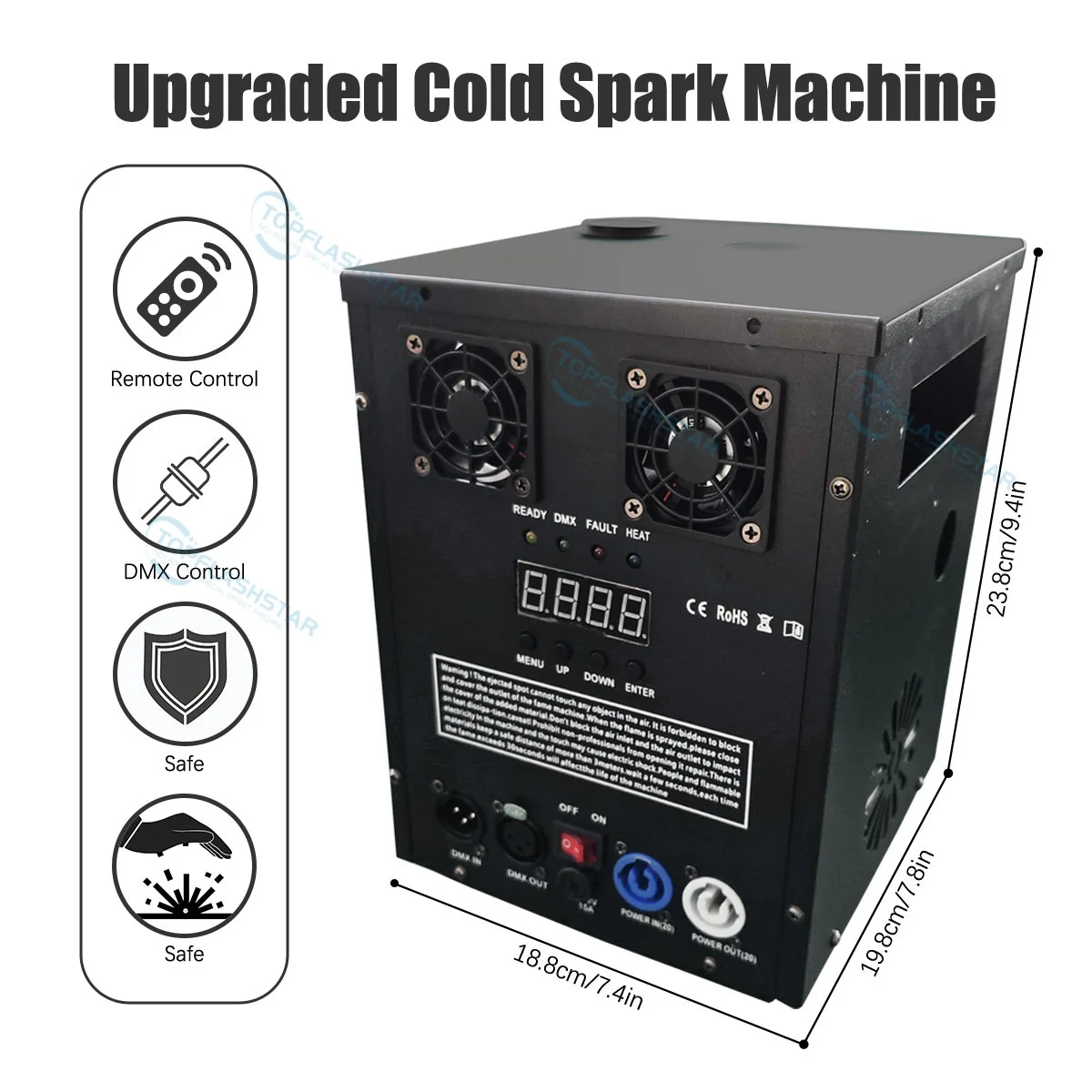 750W Cold Spark Machine Dmx Control MSDS Ti Powder Fire-works Fountain Machine For Wedding Stage Effcet Equipment