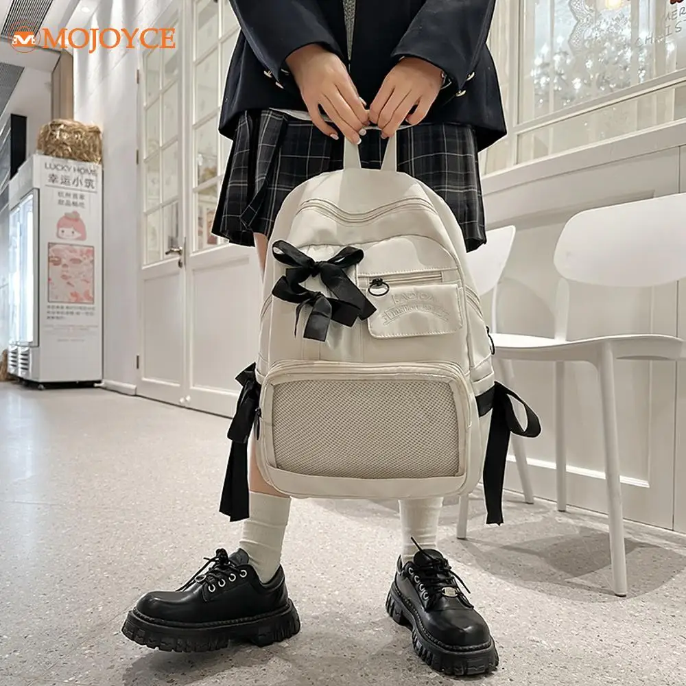 

Classic Bow Backpack Woman Ins Daypack Student Girl Nylon Book Pack Schoolbag for Teenage Girl Boys Fashion Casual Laptop Bags