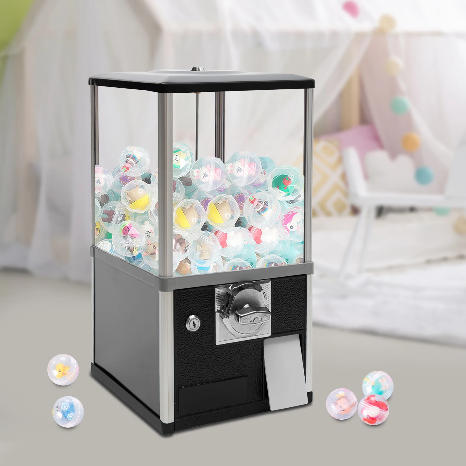 Commercial Big Capsule Vending Machine Gumball Machine Toy Coin Operated Gumball Bank for Kids Suit for 4 * 25 Cents