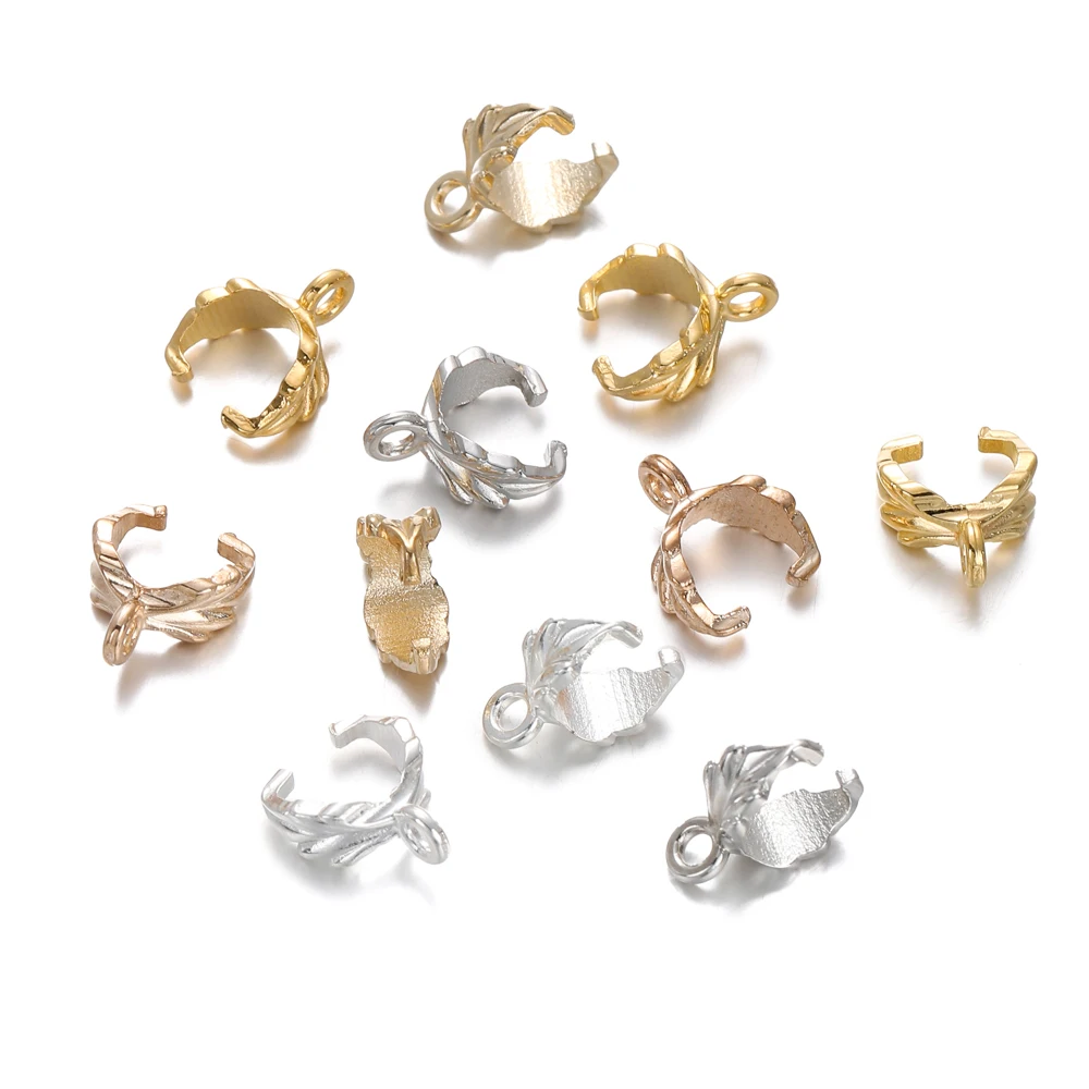 50pcs/lot Gold Color Pendant Hook Bail Clip Melon Seeds Buckle Clasps for Jewelry Charm Pendant Connectors DIY Jewelry Making