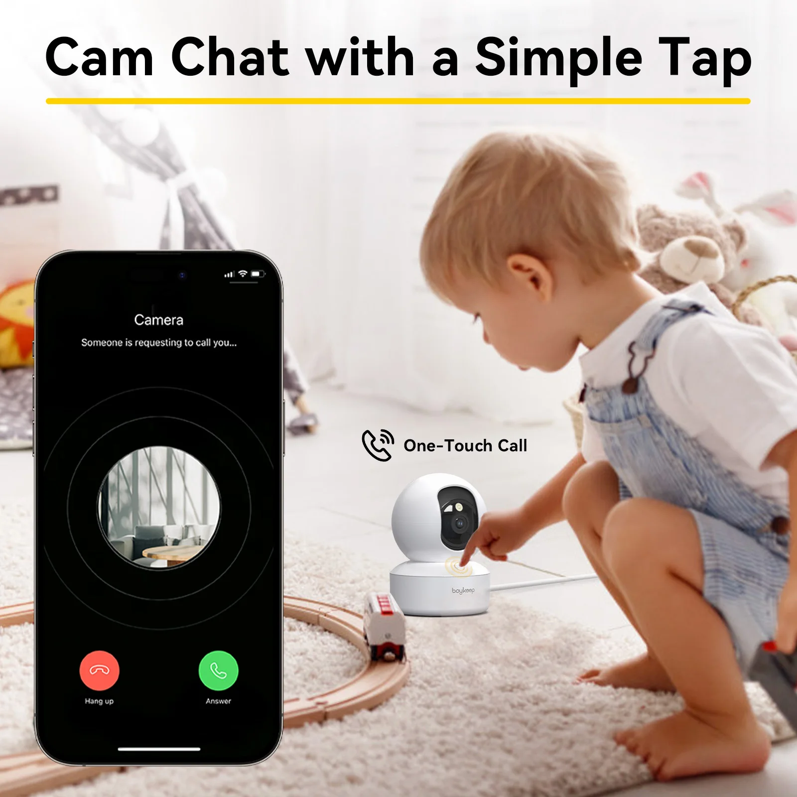 BoyKeep 3MP 5G/2.4GHz WiFi Indoor Home Security IP Smart Baby Monitor Câmera de rastreamento automático 24/7 Câmera de vigilância por vídeo