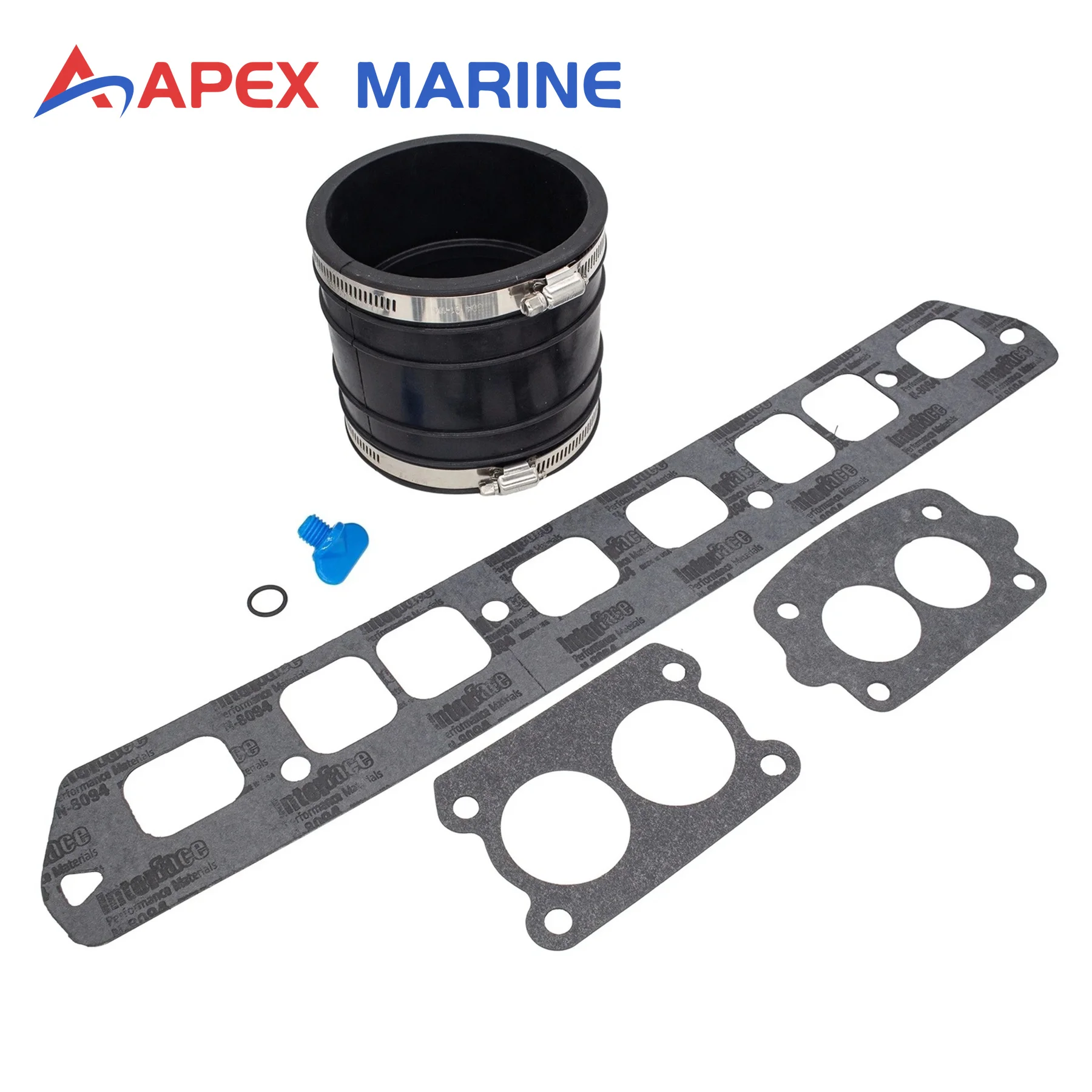 Boat Exhaust Bellow Kit 32-44348T with Gasket 27-807982 for Mercruiser 3.0LX/3.0L Sterndrive Engine Replaces 27-815528 8M0119211