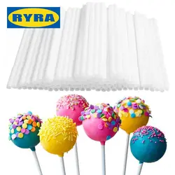 80PCS Solid Core White Lollipop Sticks For Chocolate Sugar Candy Lolly Pop Sucker Sticks Cake Pop Sticks Cake Decoration Tools