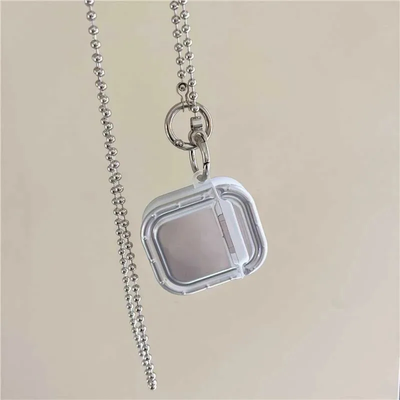 Étui pour écouteurs étoile 3D argenté de luxe, housse pour Airpods 1, 2, 3, bracelet à chaîne croisée, pendentif pour Apple, Airpod Pro 2nd Pro Fundas