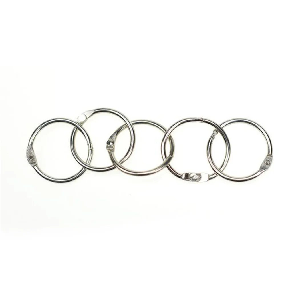 100pcs Photo Album Card Rings Silver Metal Multi-Purpose Binder Snap Ring For Diy Notebook Keychain Scrapbooking Filing