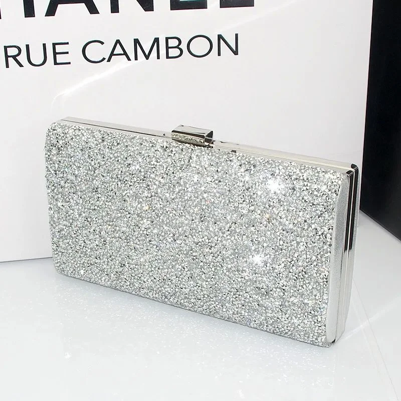 

Silver Bling Crossbody Evening Purse Luxury Clutch Par Bag Ele Women's Handbag Faionable Trendy Sle