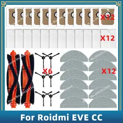 Compatible For Roidmi EVE CC SDJ12RM Replacement Parts Accessories Filter Main Side Brush Mop Cloth Dust Bag