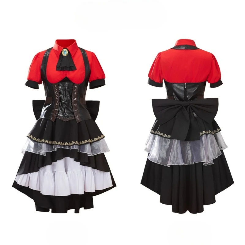 أنيمي توغاوا ساكيكو تأثيري بانج حلم فستان أسود زي مع القوس الكبير انها فتاة MyGO النسيان امرأة هالوين الأميرة تنورة #2