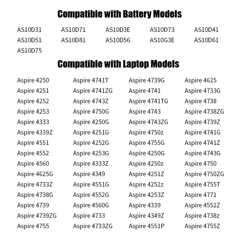 AS10D31 Laptop Battery for acer Aspire 5741 4750G 4752G 5560G 5742G 4741G 4755G 4741 5750G AS10D31 AS10D41 AS10D51 4743G 4738G