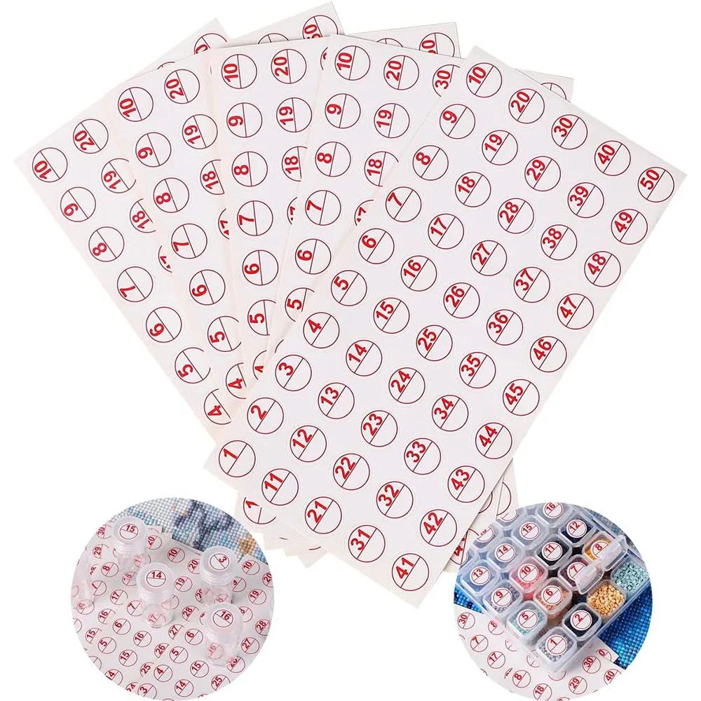 

20Sheet Number Stickers for Diamond Painting Accessories Labels Storage Container Sticker Box Mosaic Beads Organizer Bottle Tool