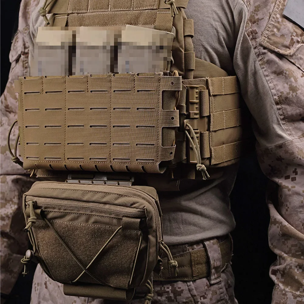 

Tactical Triple Magazine Pouch Multi-purpose Hunting Vest Chest Rig Front Panel Quick Release Molle AR M4 Airsoft Mag Bag Gear