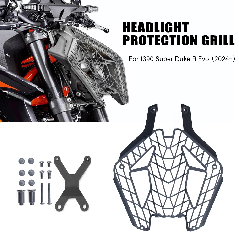 For 1390 Super Duke R Evo (2024+) Motorcycle Accessories Headlight  Protection Grill Head Light Guard Protector Cover