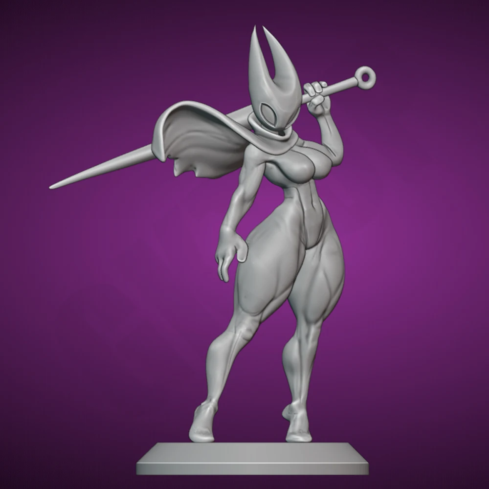1/24 Hollow Knight Grey Sexy Resin Figurine Toy Unpainted GK Doll Unassembled 3D Print Assembly Miniature Reduction Statue Toy - Image 4
