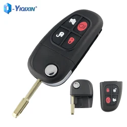 YIQIXIN Flip Car 4 Button Blank Shell For Jaguar S-Type XJ XK XJ8 X-Type Replacement FO21 Blade Smart Control Key Cover Pad Case