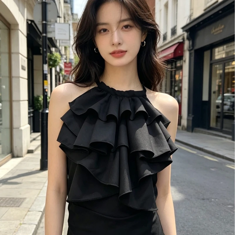 Chiffon Palace Ralph Collar Women Shirt Multi layer Ruffled Neck Collar Detachable Scarf Necktie Clothing Decor