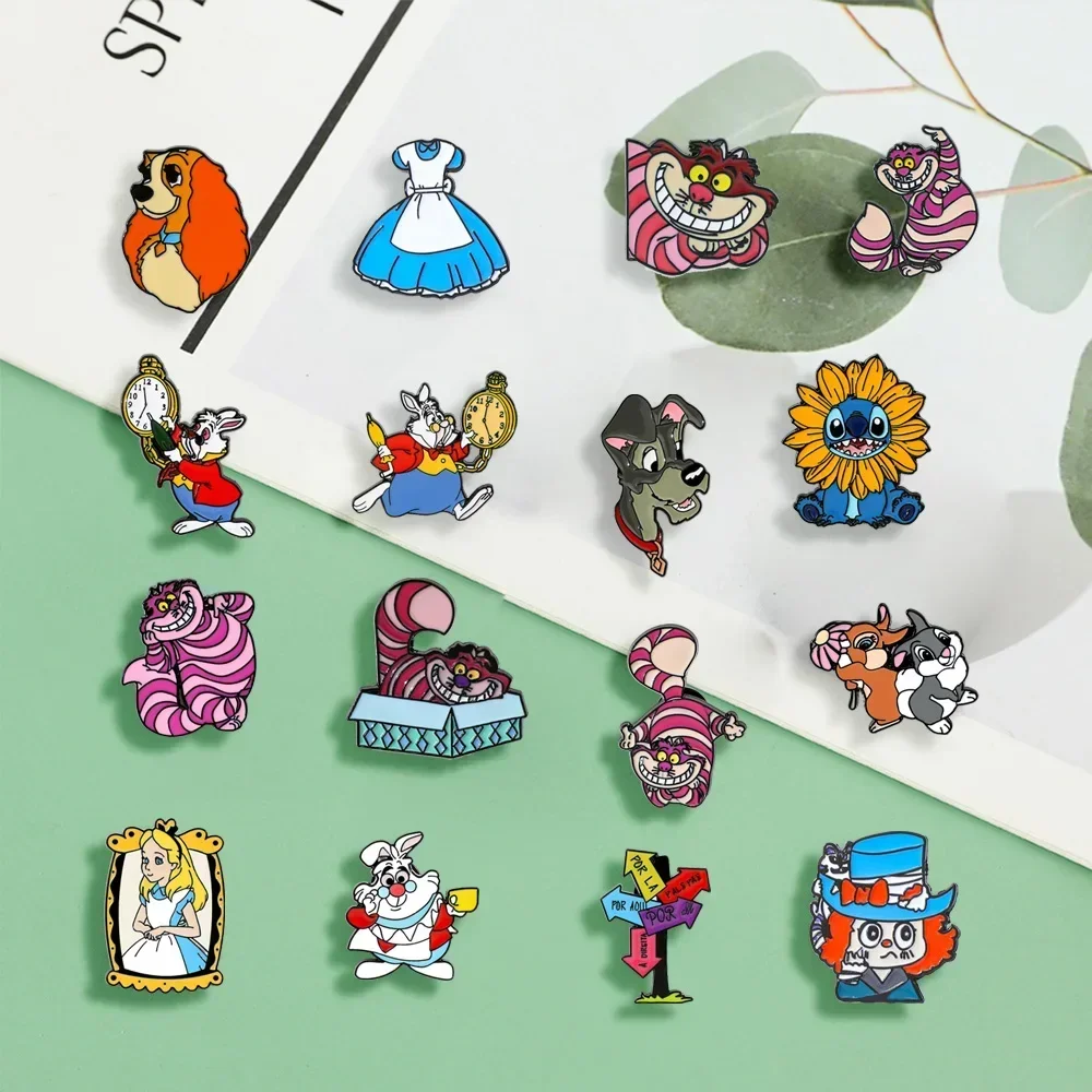 8/16 قطعة شخصية لطيف الإبداع بروش غرزة رقاقة وديل المينا دبوس شارة معدنية مجوهرات على ظهره الملابس والاكسسوارات هدية