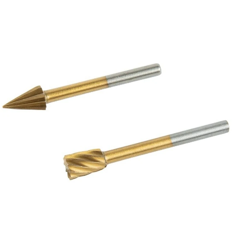 ABSU 10 STKS Carbide Roterende Tungsten Burr Set, 1/4-Head 1/8 Shank Stiftslijper Bit Slijpkop Voor Carving Metaal Polijsten