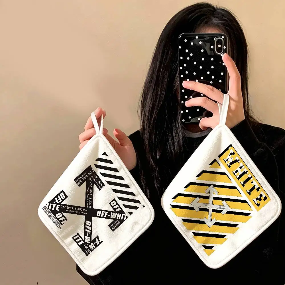 Paño de Cocina Popular con Logotipo O-Off, Color Blanco, de Poliéster, para Uso Diario, Paño Absorbente para Limpiar las Manos, Duradero para Uso en Toda la Casa