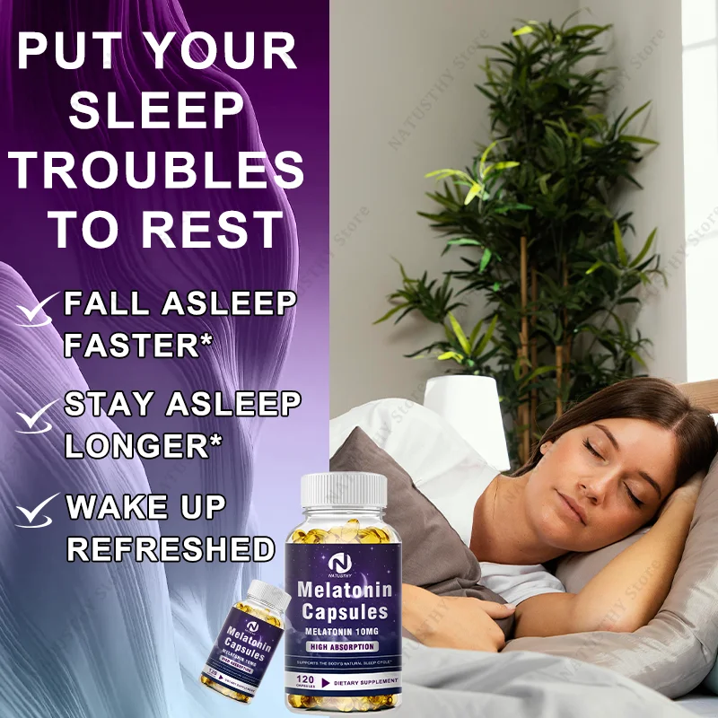 Melatonin 10mg Capsules - Deep Sleep Aid Formula - Image 4