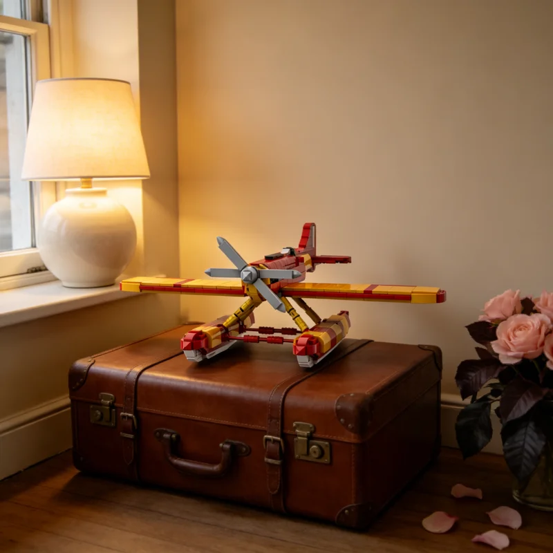 

664pcs MOC Italian Racing Seaplane Macchi Creator Model Building Blocks Creative DIY Gift Display Decor Assemble Premium Adult