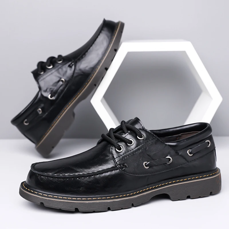 

Men's casual leather shoes High quality and comfortable style Work Fashion Party Black brown adult Hot selling versatile New
