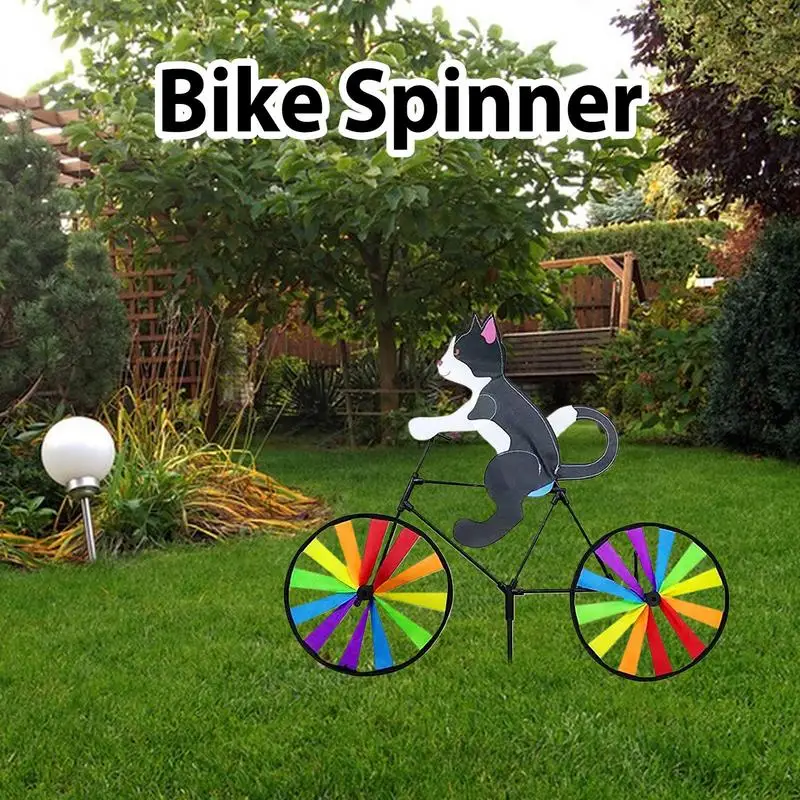 

Animal Bike Wind Spinner Cat Puppy Windmill Outdoor Garden Decoration Pinwheel Home Yard Art Decoration Gift