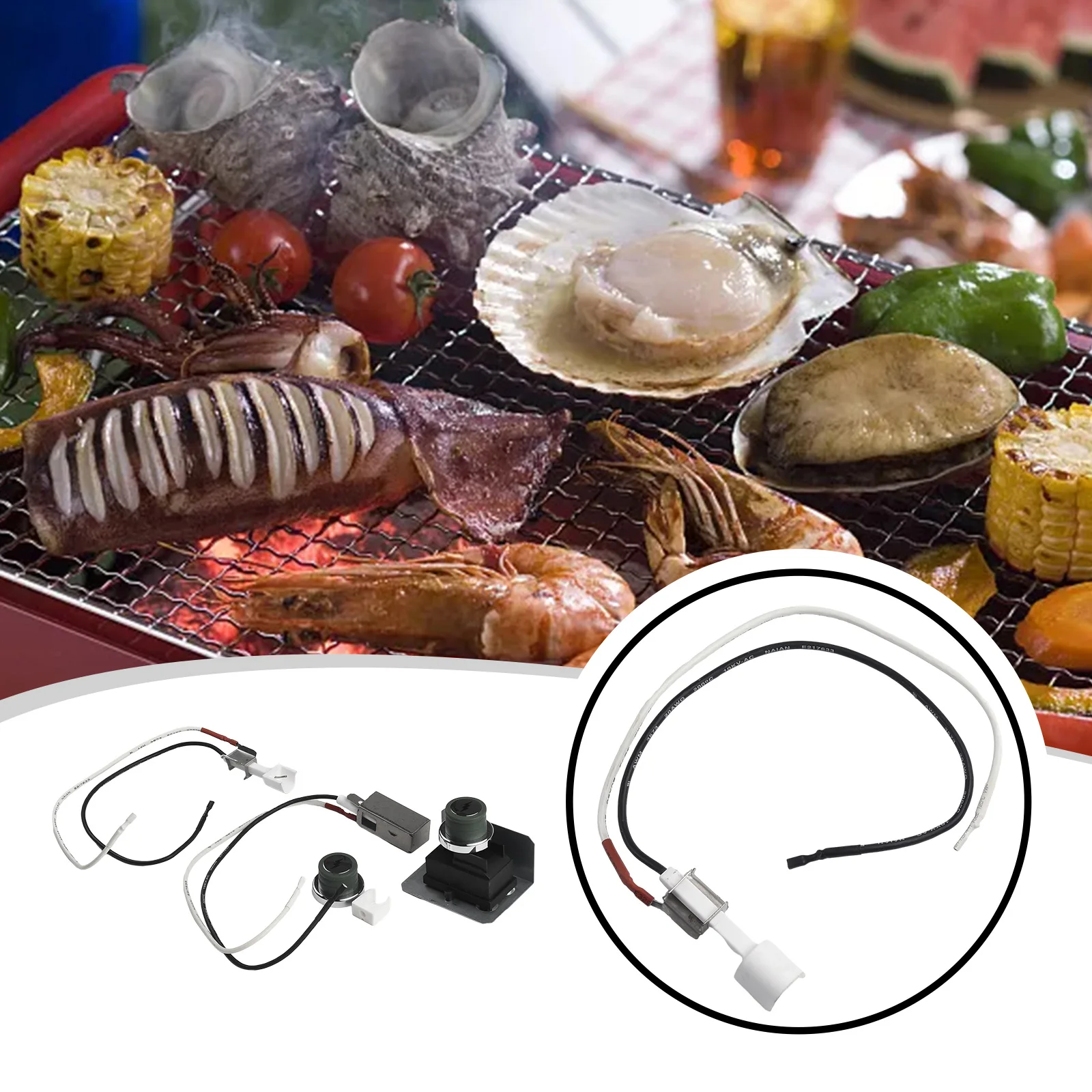 BBQ Grill Ignitor Kit 1 Set High Quality Practical Replacement Outdoor Barbecue Grill Replacement Parts Sale Outdoor Cooking